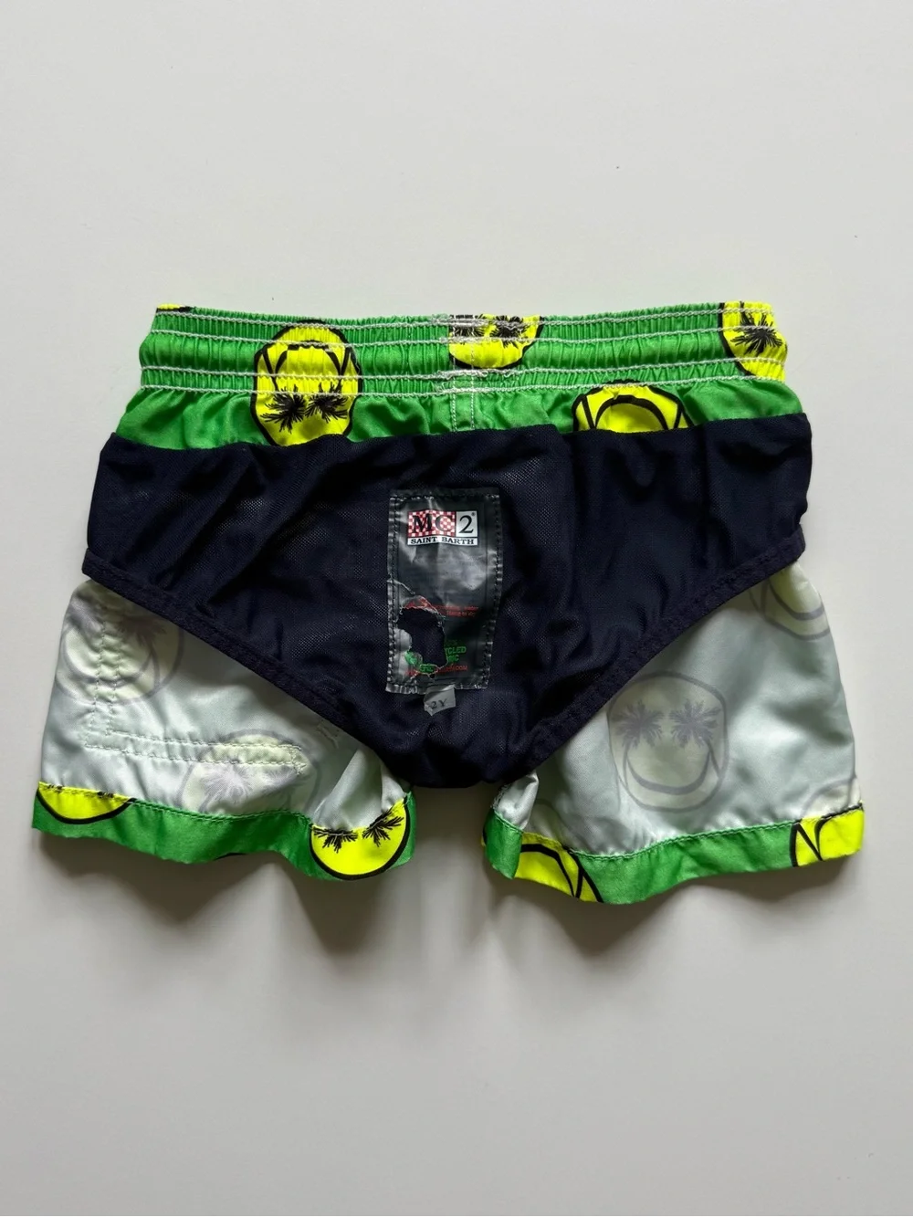MC2 Saint Barth Boys Smiley Print Palm Swim Shorts - Size 2Y